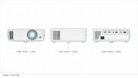 Projecteur professionnel PE-F57 4500 Lumens, lampe longue durée 20000 heures, 1080P Full HD, protection contre la lumière bleue