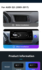 Android 14 Auto Carplay Monitor para Audi Q5 8R 2008-2017 Radio de coche Sistemas Inteligentes pantalla táctil Bluetooth WiFi 4G navegación GPS - Product Image 3