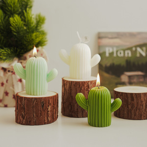 Aromaterapia <span class=keywords><strong>Candle</strong></span> Holder Cross-border Decoração Presente Retro Rodada Bandeja De Madeira Castiçal Decoração - Product Image 4