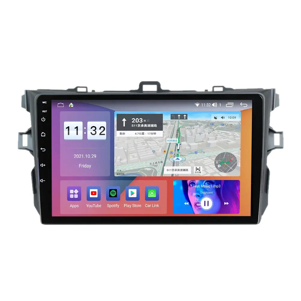 MEKEDE 7862 8G + 128G QLED 4G LTE Android 11 Rádio para Carro para Toyota Corolla 2006- 2012 GPS car-play car stereo