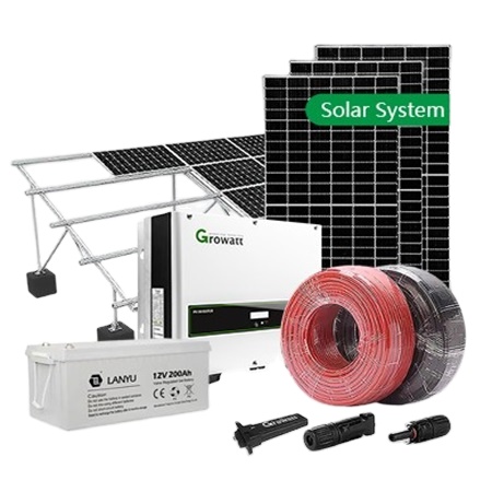 Комплект для дома, 5 кВт, 10 кВт, система солнечной энергии, Ethernet 200ah, RS485, жидкостное охлаждение, срок службы 25 лет, онлайн-поддержка гибридной сети