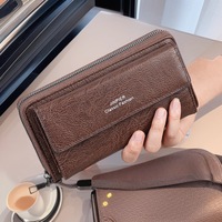 Portefeuille Homme Transfrontalier en PU, Grande Capacité, Multi-compartiments, Décontracté, Nouveau Style, Pochette Téléphone et Monnaie, Fabriqué en Chine