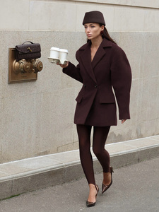 <span class=keywords><strong>Blazer</strong></span> in Lana da Donna Elegante, Vestibilità Ampia <span class=keywords><strong>con</strong></span> Cintura, Giacca di Media Lunghezza, Cappotto Versatile Sofisticato per Ufficio - Product Image 2