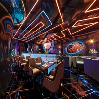 Conception de l'aménagement intérieur d'un pub, comptoir de bar classique, design moderne de bar speakeasy, ensemble de mobilier de restaurant