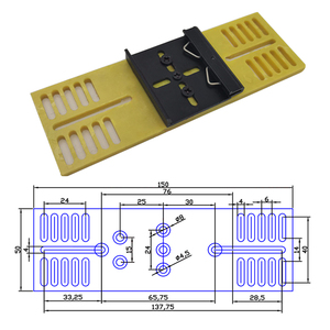 Kit de rail DIN universel, plaques de rail DIN avec fentes pour rail réglable de 35 mm, installation fixe, support C45 - Product Image 3