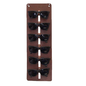 Expositor de gafas para montar en la pared, soporte de exhibición de gafas de cuero PU, bolsa colgante para almacenamiento de gafas en la entrada, para pared - Product Image 1