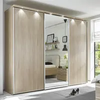 PA mdf modern design modular mirrored sliding door wardrobe custom closet