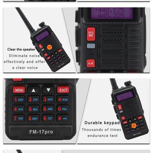 วิทยุสื่อสาร FM-17PRO สำหรับใช้งานกลางแจ้ง แบบไร้สาย กำลังส่งสูงสุด 5 วัตต์ พกพาสะดวก รองรับคลื่นความถี่ VHF/UHF สามย่านความถี่  กันน้ำระดับ IPX-1 - Product Image 3