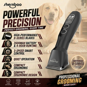 Tondeuse professionnelle pour toilettage canin, batterie 240 min, écran LCD, robuste, Shernbao PGC-880, pour <span class=keywords><strong>salon</strong></span> de toilettage pour animaux de compagnie - Product Image 2