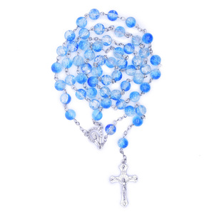 Rosario de cuentas católico con medalla milagrosa, cruz y crucifijo, regalo católico. - Product Image 5