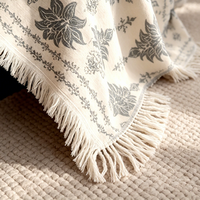 Couverture Jacquard 90% Polyester 10% Laine, Tissée, Lourde et Confortable, Jeté de Lit Personnalisable