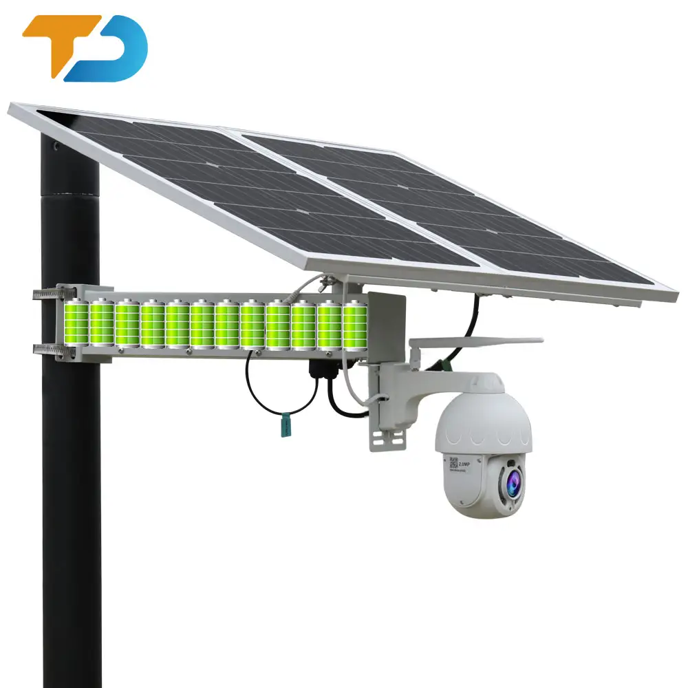 TecDeft ODM 8MP 야외 속도 돔 CCTV 카메라 광각 보안 감시 IP POE PTZ 4G 태양 와이파이 카메라