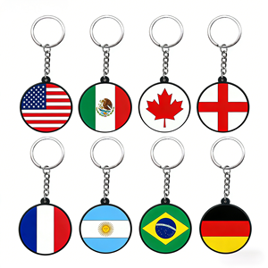 Wholesale Football Stainless Steel & Soft Rubber Double-sided Print Custom Keychain <b>Ring</b> Durable Non-Toxic - Product Image 2