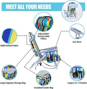 Sedia da Campeggio Pieghevole Personalizzabile, Leggera, per Pesca e Spiaggia, OEM, Sedia da Esterno Richiudibile - Product Image 4