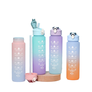 Plastic <b>Cup</b> with <b>Straw</b> E-commerce Gradient Color Water Bottle Outdoor Matte 700ml Sports Water Bottle - Product Image 1