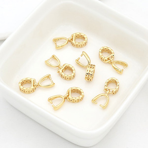 14k gold-plated, color-preserving copper coin clasp pendant, melon seed clasp, necklace clasp, earring beaded <b>clip</b> DIY - Product Image 4
