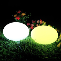Lampes de nuit en plastique PE écologiques, lumières décoratives LED, lumière LED en forme de boule plate, RGB 16 couleurs, lampe de table LED, boule lumineuse LED