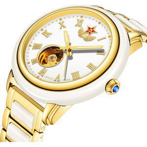 Montres mécaniques de luxe de haute qualité pour couple, design noble, jade blanc naturel, montre automatique - Product Image 3