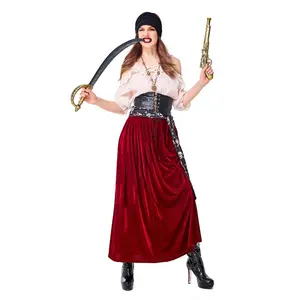 Nieuw Ontwerp Dikke Vrouwen Sexy Piraten Verkleedkostuum En Knappe Mannen Piraat Halloween Cosplay Kostuum