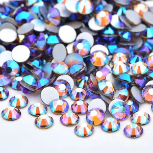 SS16 SS20 Topaz AB Flatback Crystal Strass Sticker Non Hotfix Glass Crystals Rhinestones for Dance Dress Shoes