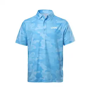 Polo camouflage bleu personnalisé grande taille et grande taille pour homme