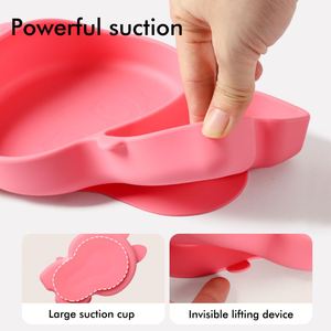 Ensemble de vaisselle pour bébé en silicone de qualité alimentaire sans BPA, assiette à ventouse, bol, bavoir, tasse pour tout-petits - Product Image 5