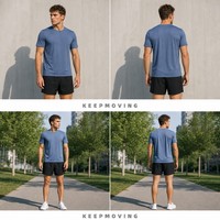 T-shirt de course à col rond personnalisé OEM ODM avec logo, séchage rapide, respirant, vêtements de sport pour la salle de sport, tissu élastique de haute qualité
