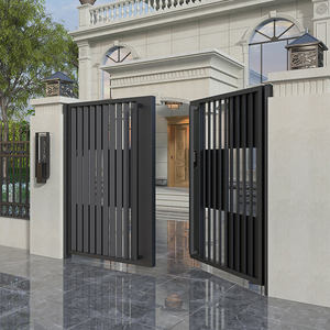 Porte manuelle double en alliage d'aluminium, fer forgé et acier inoxydable, garantie 3 ans, pour villa, cour, jardin extérieur, style postmoderne - Product Image 2