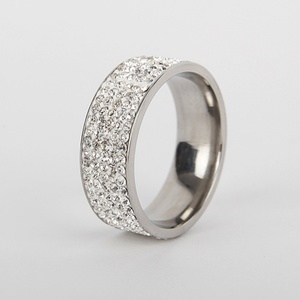 Fashion Design Diamond Band <b>Ring</b> Lady Stainless Steel <b>Crystal</b> Cz Engagement <b>Ring</b> - Product Image 2