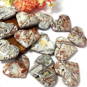 Venta al por Mayor de Piedras de Ágata Mexicana en Forma de Corazón, Cristal Curativo Natural Pulido para Decoraciones del Hogar Únicas y Regalos Navideños - Product Image 4