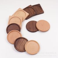 Sous-verres en bois de noyer et hêtre écologiques de 10 mm d'épaisseur, personnalisables OEM, vente en gros, design zen asiatique, logo gravable au laser pour