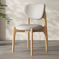 Chaise de salle à manger en bois massif de style nordique minimaliste moderne et luxueuse avec dossier pour salle à manger familiale, bureau, restaurant