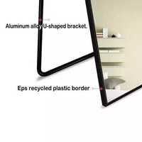 Miroir sur pied moderne personnalisable en alliage d'aluminium doré, grand format, pour maquillage et dressing – Miroir tendance