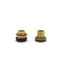 Raccord de traversée en laiton massif, filetage femelle 1/2'' NPT et filetage mâle 3/4'' GHT, pour barils de pluie, aquariums et réservoirs d'eau
