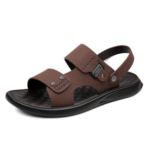 Sandalias Planas para Hombre, Punta Abierta, Parte Superior de PU, Suela de Goma, Transpirables, Casuales, para Verano y Uso al Aire Libre - Product Image 5