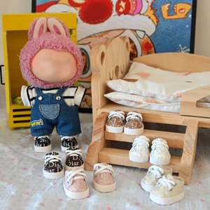 Zapatillas Labuibui BJD6 para Muñecas de 17cm, Zapatos de Juguete de Algodón de 10cm con Diseño de Dibujos Animados, Plantilla de EVA, Cierre Deslizante, Plástico ABS, Unisex, Talla 14 - Product Image 1