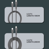 Câble LDNIO 2m LC672I 30W Type-C Support PD 30W Chargement rapide Chargeur de téléphone portable Câbles de données