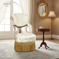 Trône de vanité impérial EKAR Regency |   Chaise de chambre à coucher capitonnée de style anglais de luxe |   Sièges personnalisés haut de gamme