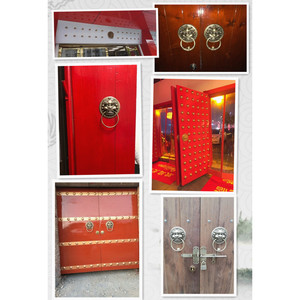 Manija de puerta de latón antiguo con cabeza de bestia china y anillo, fácil instalación - Product Image 5