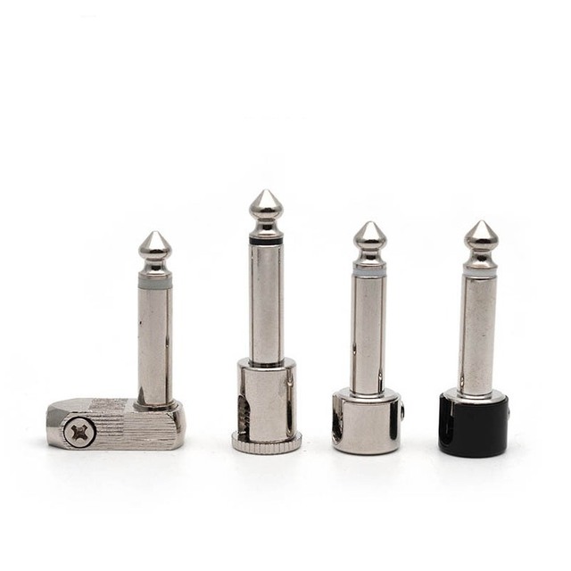 Direct Selling Black Solderless Audio Cable Connector 6.35 Audio Plug Guitar Audio Adapter Cable Guitar Accessories