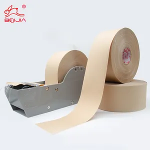 Gummed Paper Tape Source Factory Custom Eco-friendly Water-activated Reinforce Kraft Gummed Paper Tape For Sealing Strapping