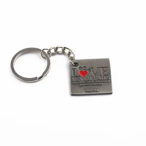 Custom Logo Silver Metal Engraved JW.org Gifts Love Square Heart Keychain