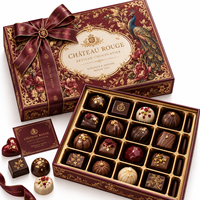 Coffret Cadeau de Noël de Luxe Personnalisé Écologique de Chocolats au Lait, Assortiment Artisanal Premium, Emballage Recyclable en Feuille d'Art