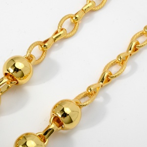 Collier en chaîne à billes plaqué or 14 carats, exagéré, pour femmes, cadeaux - Product Image 4