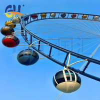 Grande Roue Géante de 75 Mètres pour Parc d'Attractions Extérieur, Équipement de Fête Foraine et d'Attraction Thématique, Fabricants Chinois
