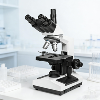 Microscope biologique trinoculaire avec port TV, grossissement 40X-1600X, éclairage LED, indice de protection IP53, plateau mécanique double couche pour laboratoire