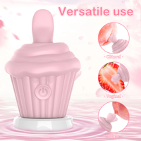 Eiscreme-förmiger Rotierender Zungen-Vibrator Klitorale Leckstimulation Niedliches Dessert-Design Weiches Silikon Erwachsenen-Sexspielzeug für Frauen