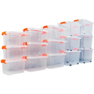 Large size transparent plastic storage box