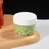 Boîte ronde givrée en PP de qualité alimentaire 120 ml 4 oz avec couvercle à clipser, pour yaourt, pouding, mousse au lait double couche, portion individuelle
