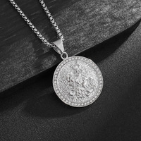 Saint George et le Dragon, bijoux tendance en acier inoxydable 316, bijoux fins et élégants, plaqué or 18 carats, pendentifs pour hommes, 2024